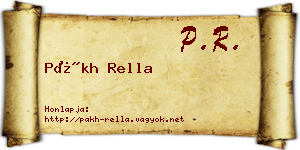 Pákh Rella névjegykártya
